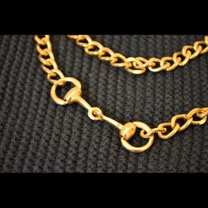 Gold plated chain link long necklace